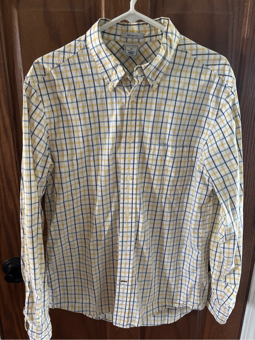 Old Navy Yellow & Blue Plaid Button-Down Shirt